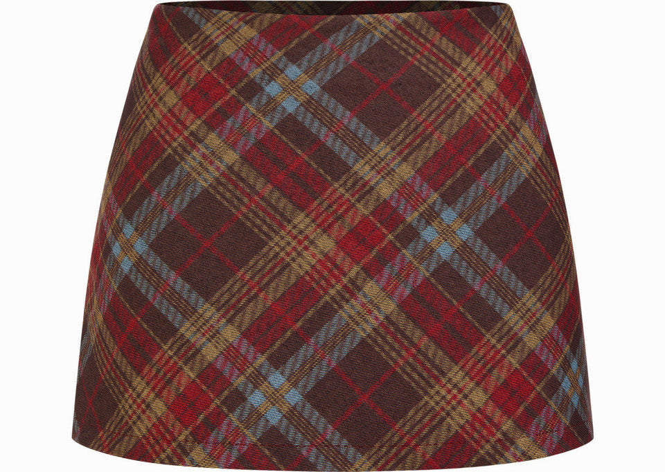 Red Vintage Tartan Mini Skirt