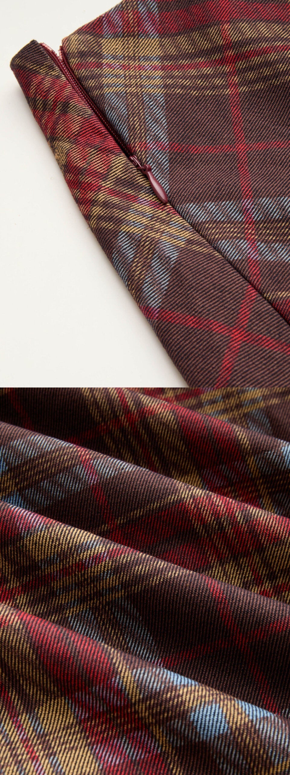 Red Vintage Tartan Mini Skirt