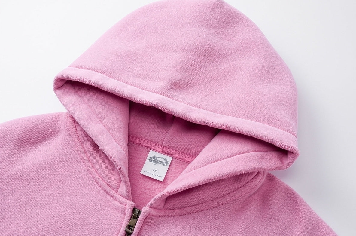 Red Washed Oversized Hooded Jacket