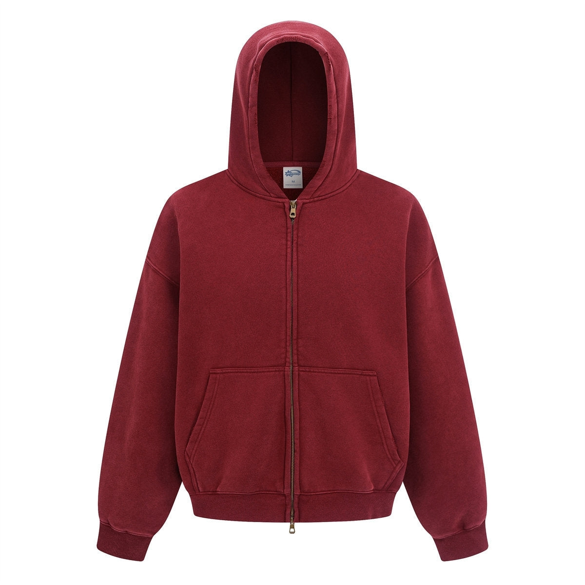 Red Washed Oversized Hooded Jacket