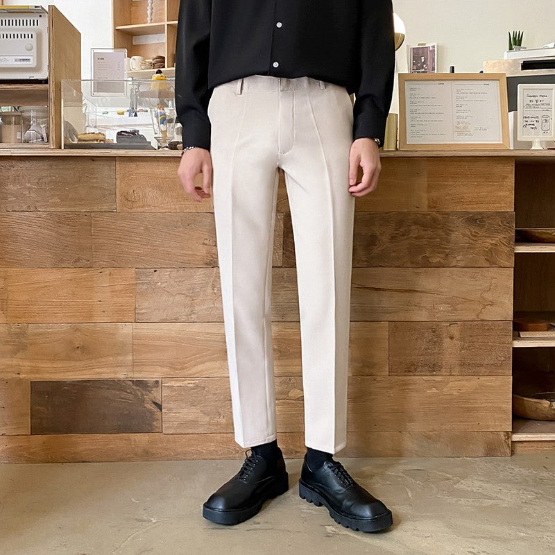 Relaxed Black Wideleg Trousers