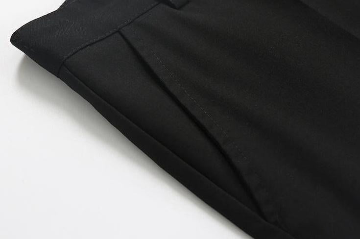 Relaxed Black Wideleg Trousers