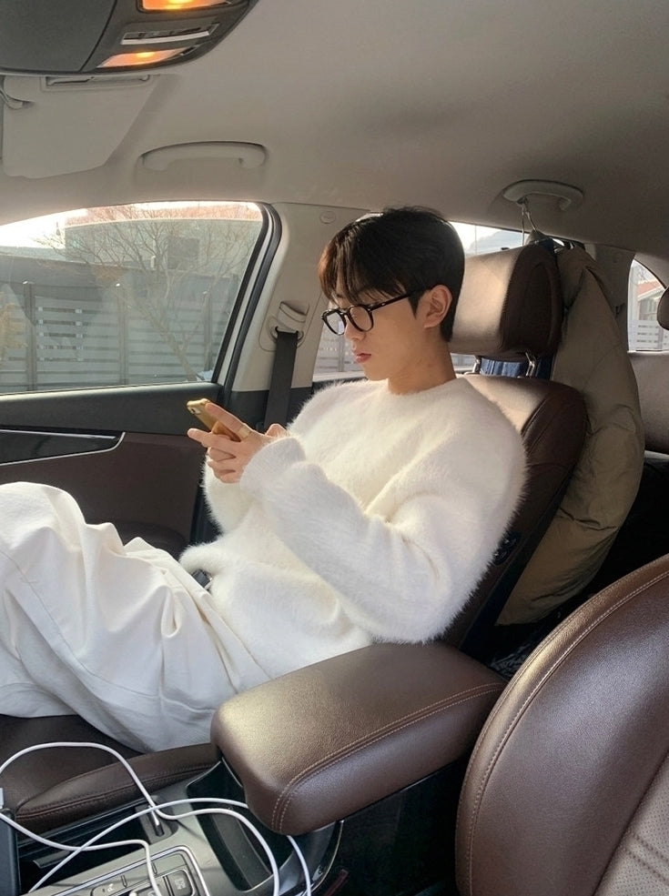 Relaxed Crewneck Warm Knit Sweater Layer