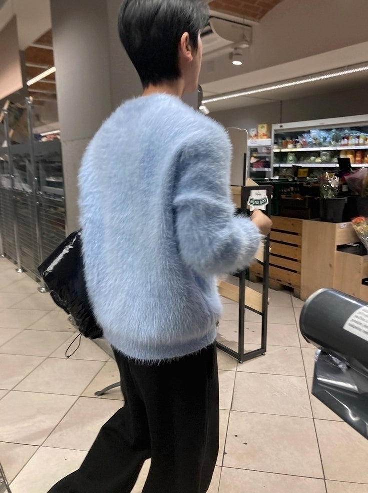 Relaxed Crewneck Warm Knit Sweater Layer