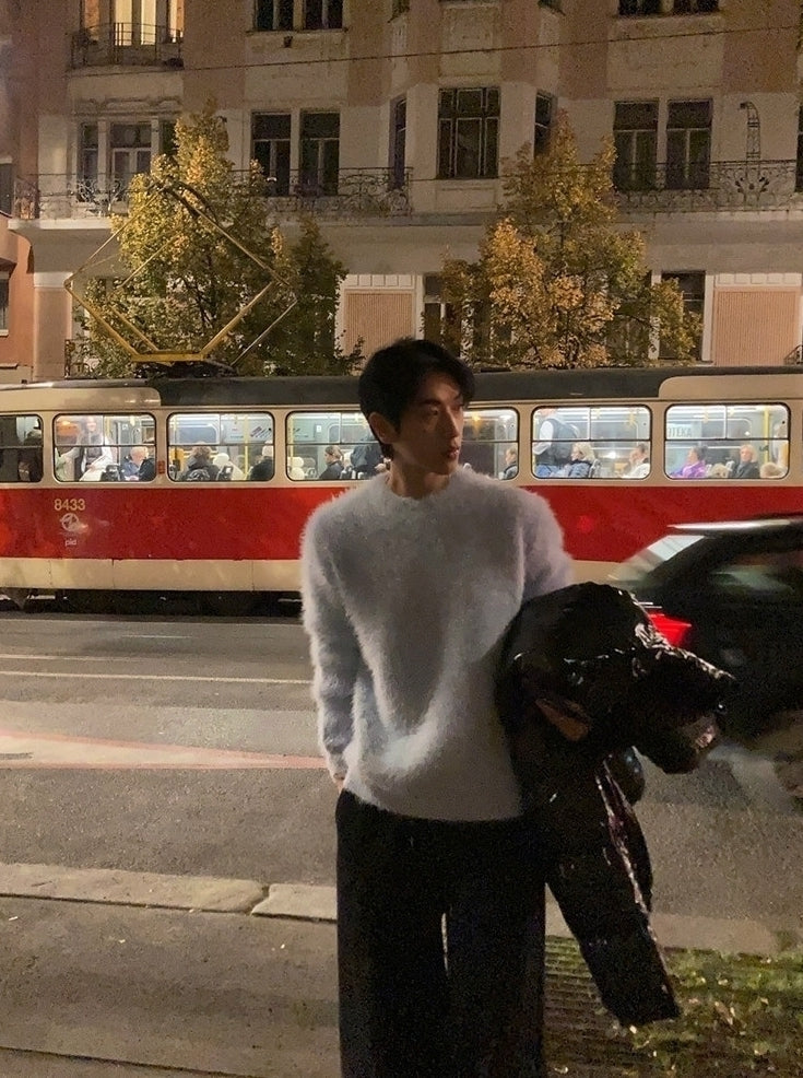 Relaxed Crewneck Warm Knit Sweater Layer
