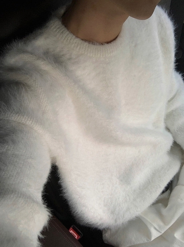 Relaxed Crewneck Warm Knit Sweater Layer