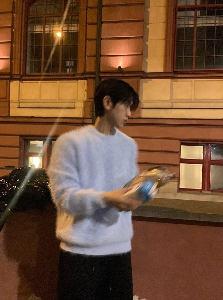 Relaxed Crewneck Warm Knit Sweater Layer