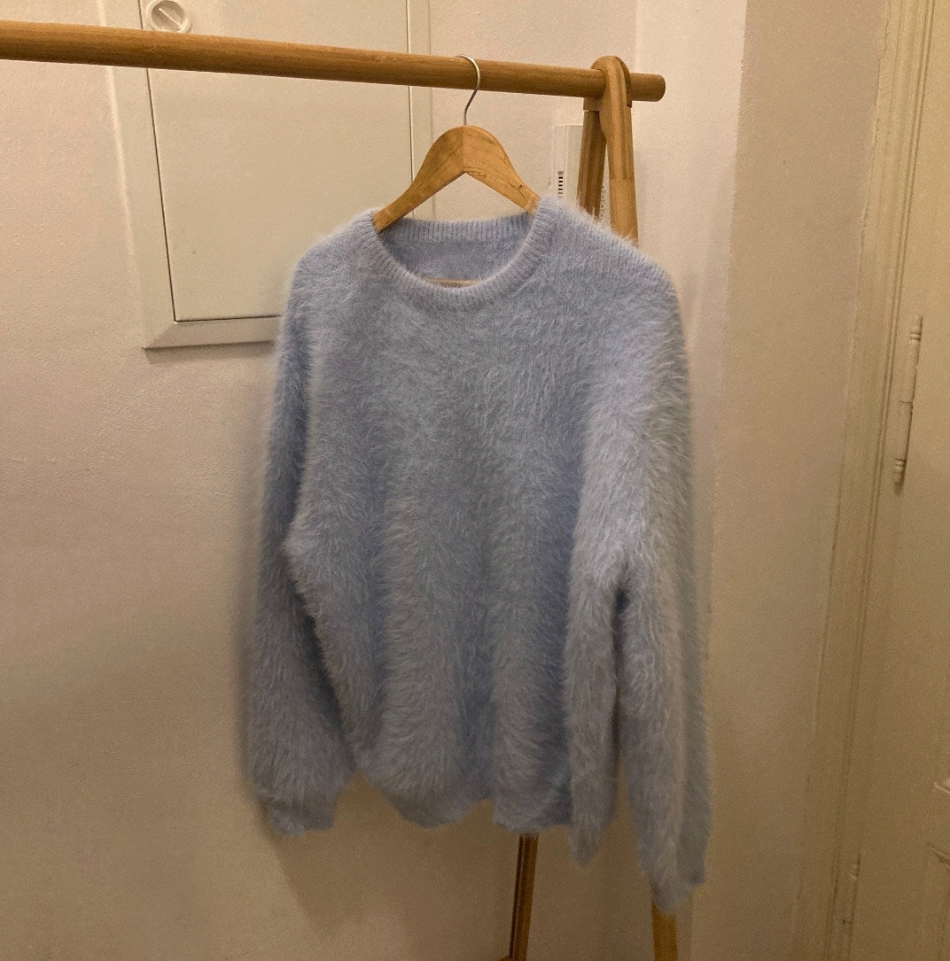 Relaxed Crewneck Warm Knit Sweater Layer