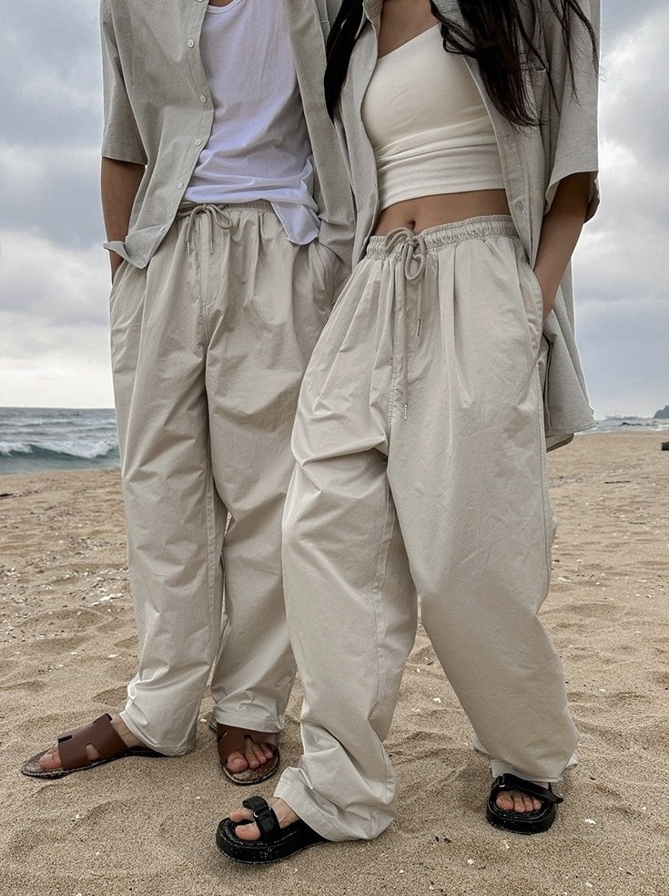 Relaxed Fit Casual Wide Leg Trousers