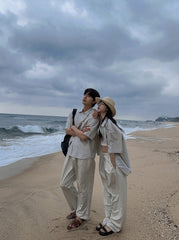 Relaxed Fit Casual Wide Leg Trousers