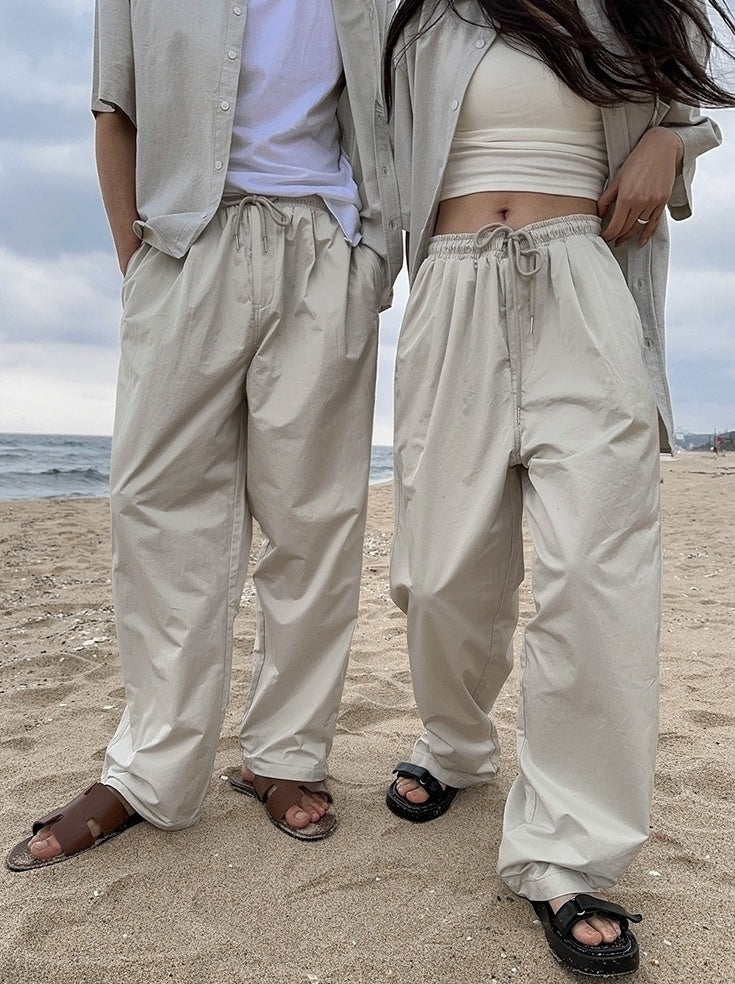 Relaxed Fit Casual Wide Leg Trousers