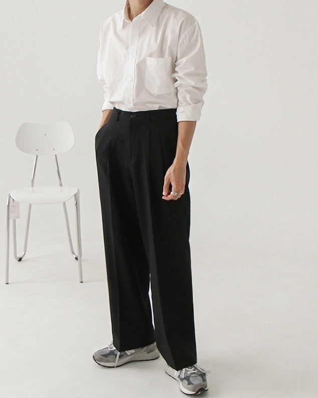 Relaxed Fit Classic Wideleg Trousers