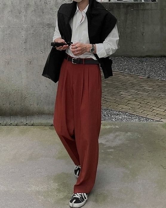 Relaxed Fit Classic Wideleg Trousers