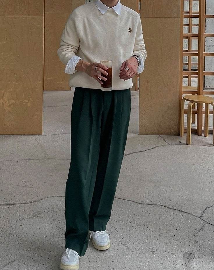 Relaxed Fit Classic Wideleg Trousers