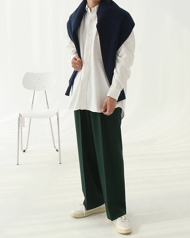 Relaxed Fit Classic Wideleg Trousers