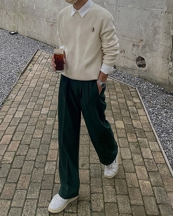 Relaxed Fit Classic Wideleg Trousers