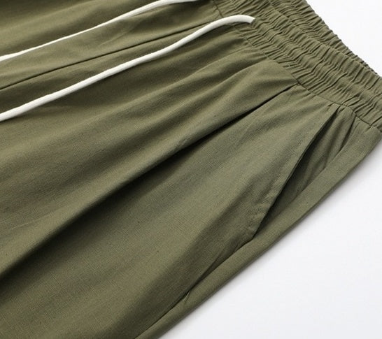 Relaxed Fit Drawstring Wide Leg Pants
