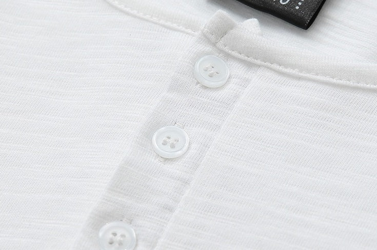 Relaxed Fit Henley Long Sleeve Tee