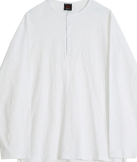 Relaxed Fit Henley Long Sleeve Tee