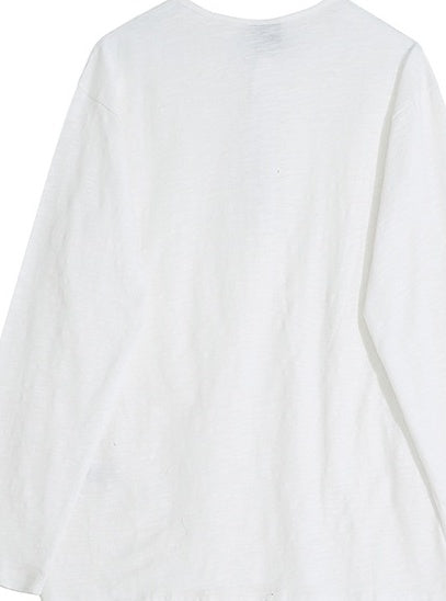 Relaxed Fit Henley Long Sleeve Tee