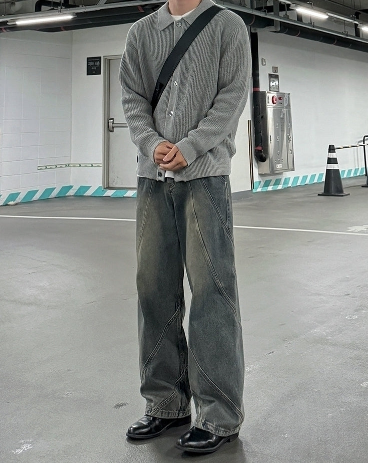 Relaxed Fit Knit Cardigan Sweater For Commuting
