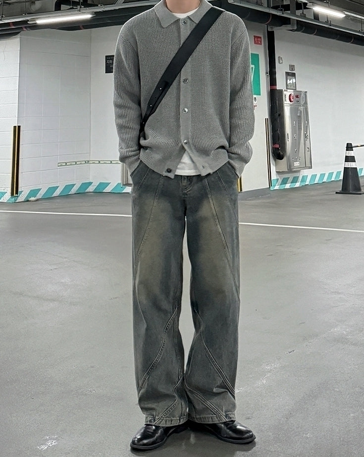 Relaxed Fit Knit Cardigan Sweater For Commuting