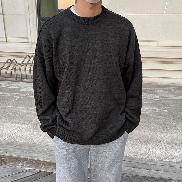 Relaxed Fit Knit Pullover Sweater