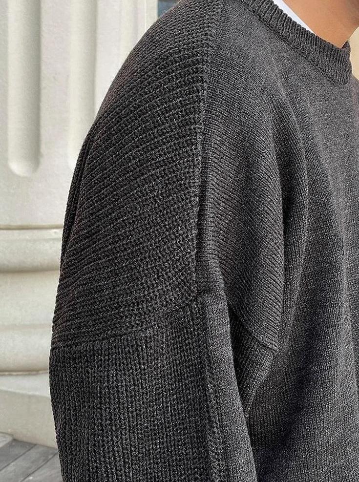 Relaxed Fit Knit Pullover Sweater