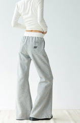 Relaxed Fit Patchwork Waist Casual Drape Pants