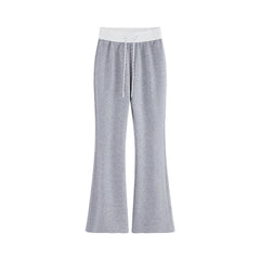 Relaxed Fit Patchwork Waist Casual Drape Pants
