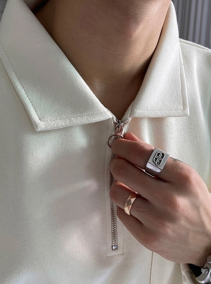 Relaxed Fit Polo Sweatshirt
