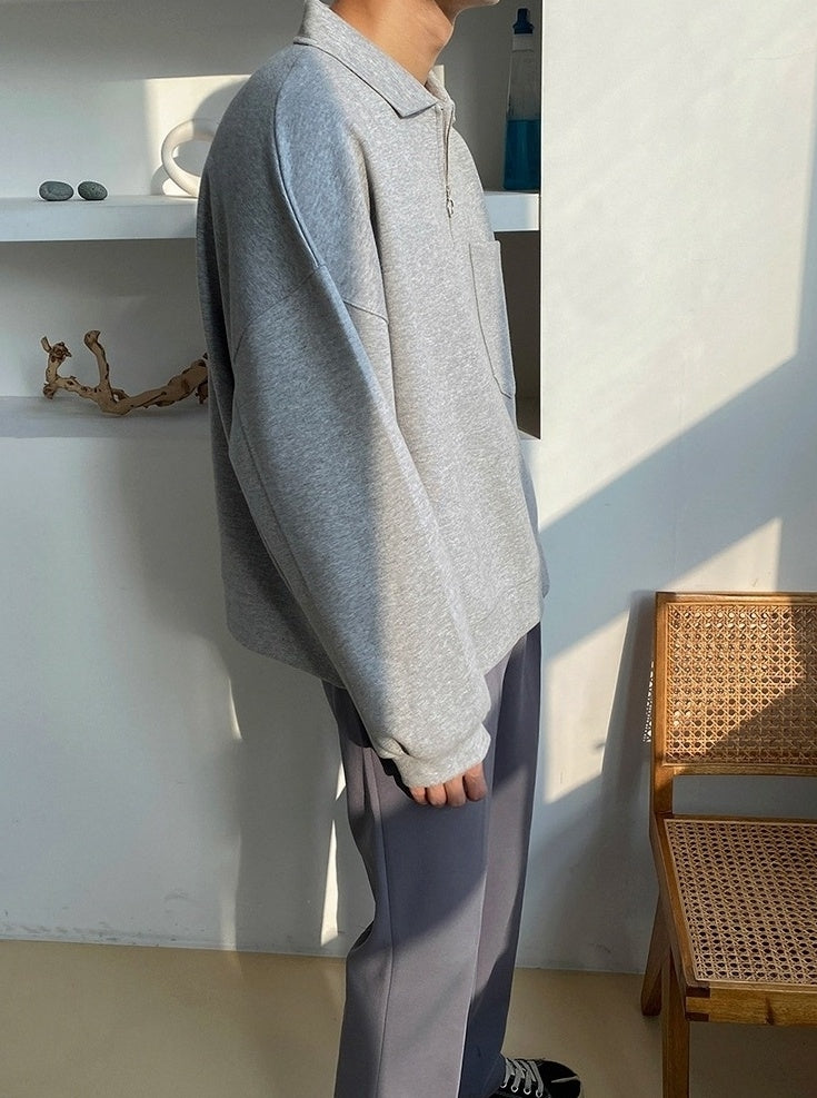 Relaxed Fit Polo Sweatshirt