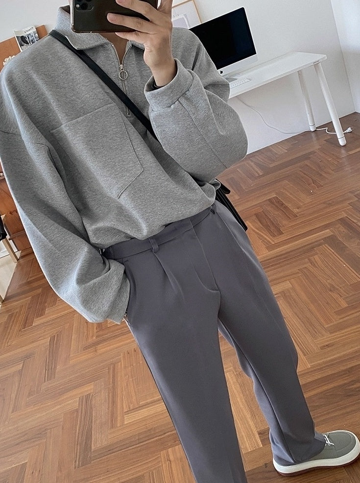 Relaxed Fit Polo Sweatshirt