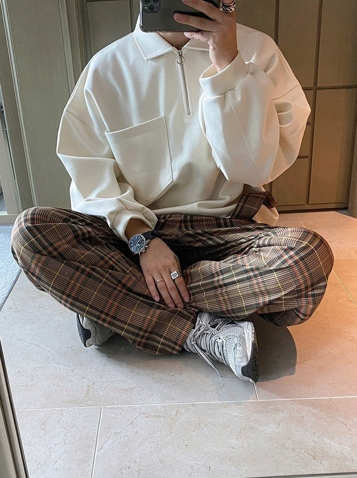 Relaxed Fit Polo Sweatshirt