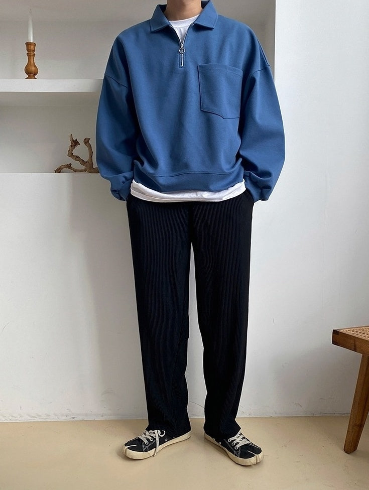 Relaxed Fit Polo Sweatshirt