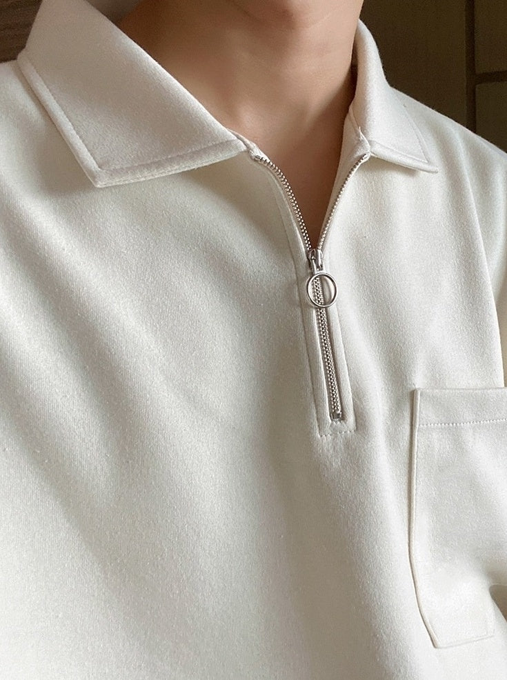 Relaxed Fit Polo Sweatshirt