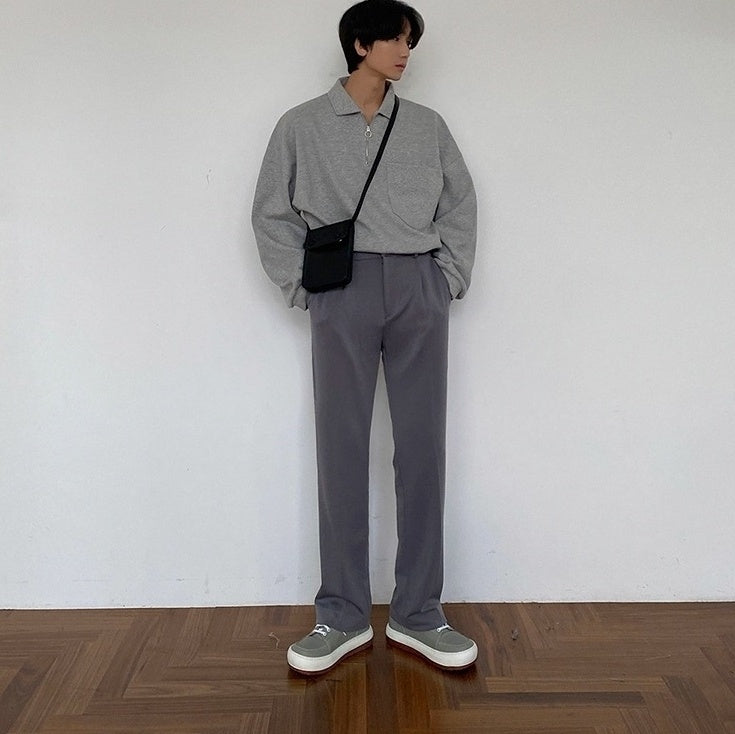 Relaxed Fit Polo Sweatshirt