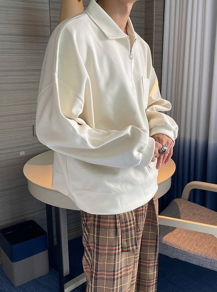 Relaxed Fit Polo Sweatshirt
