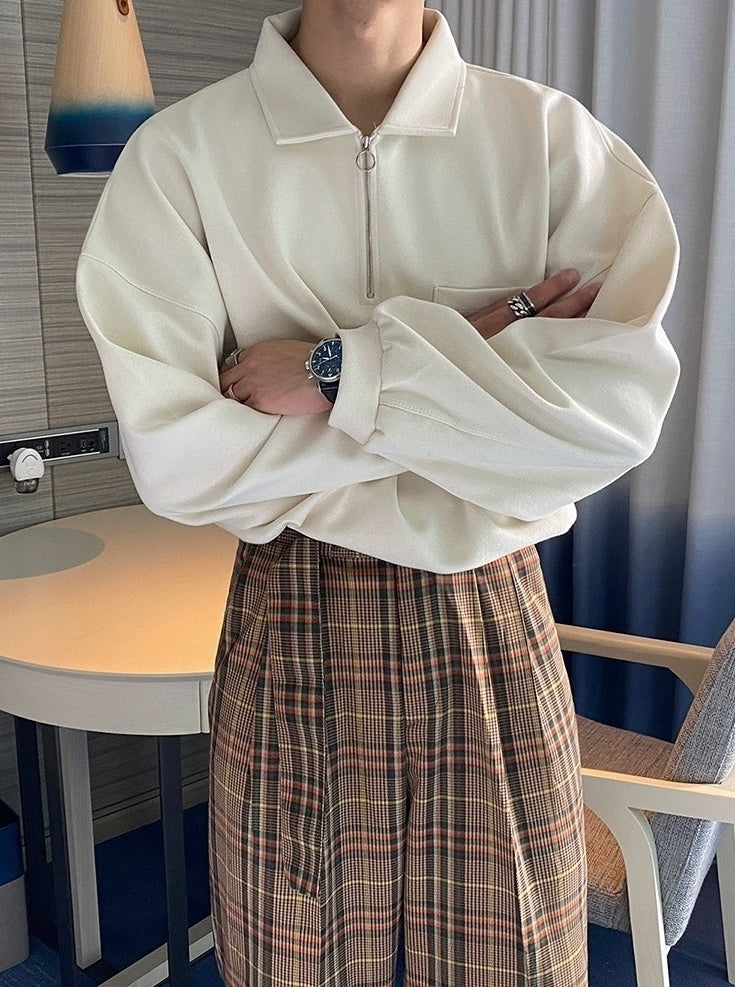 Relaxed Fit Polo Sweatshirt
