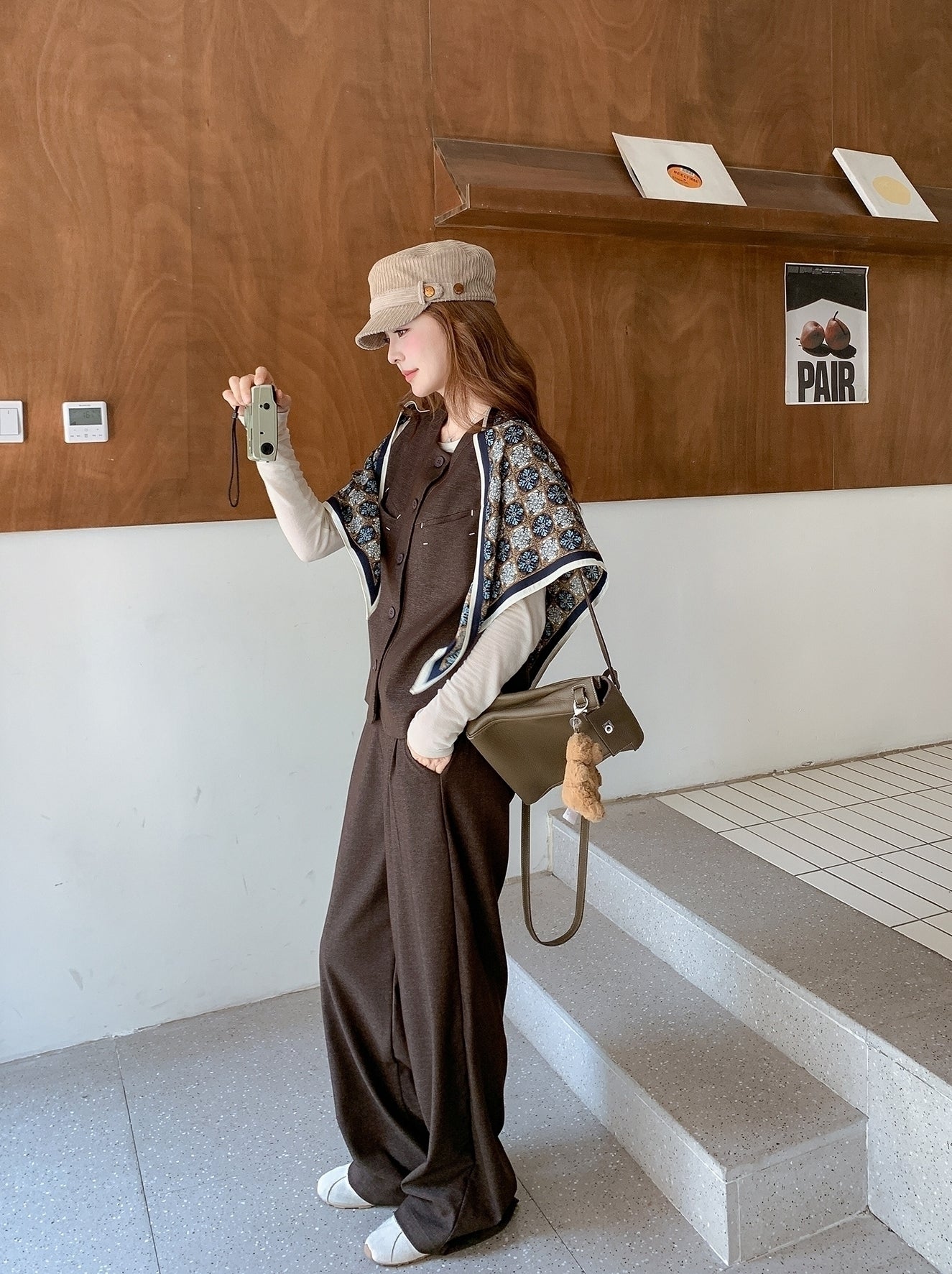 Relaxed Fit Vest Top And Wide Leg Pants Set