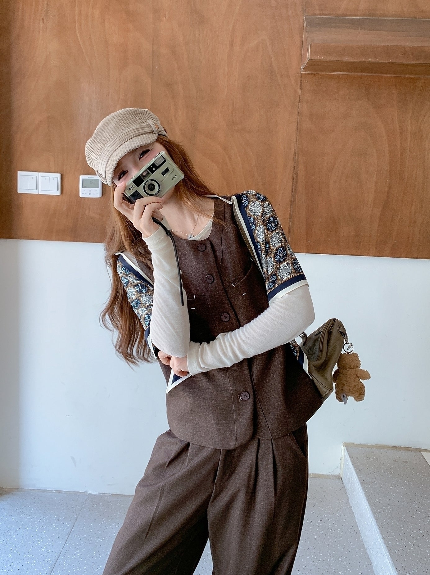Relaxed Fit Vest Top And Wide Leg Pants Set