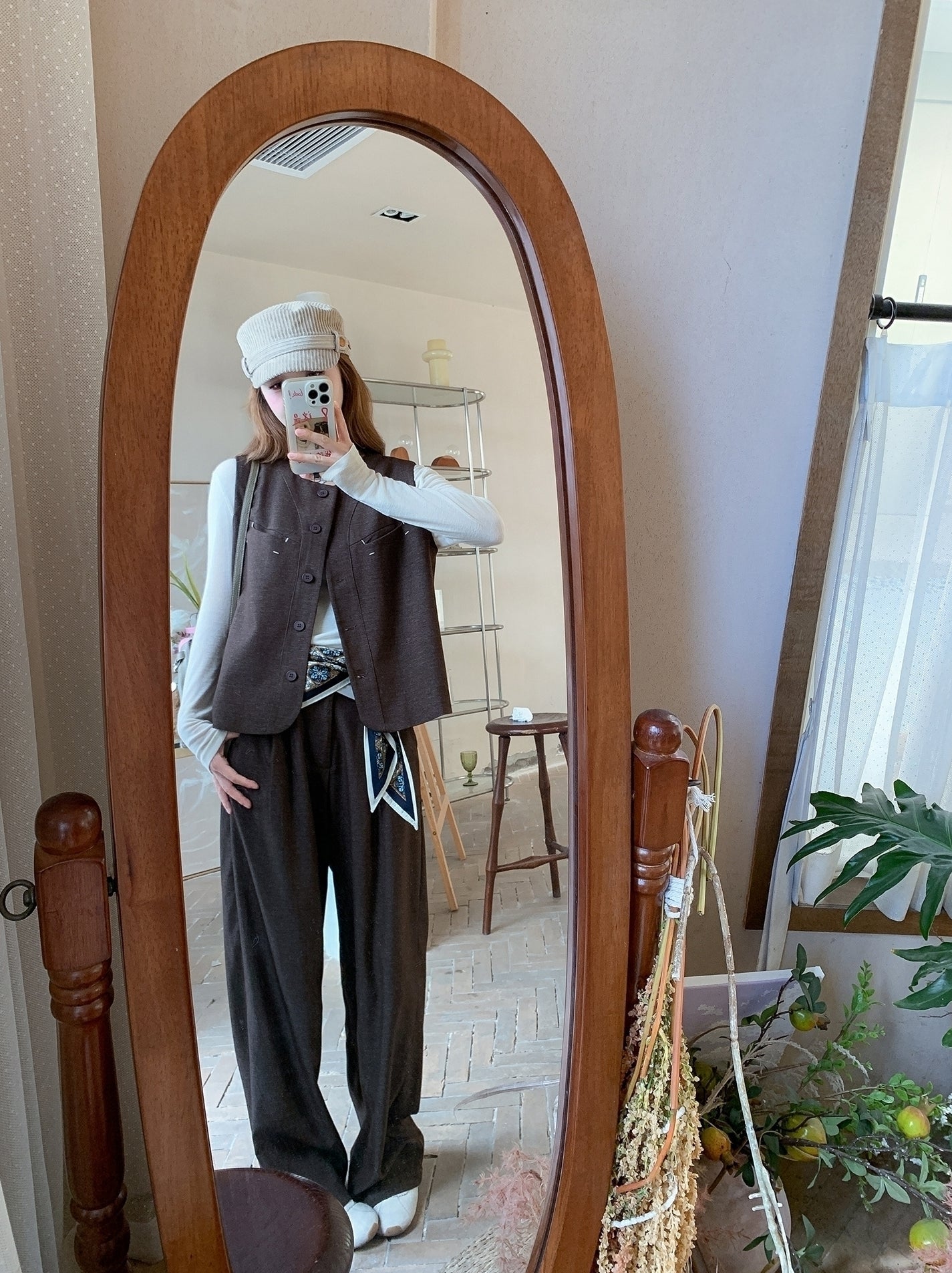 Relaxed Fit Vest Top And Wide Leg Pants Set