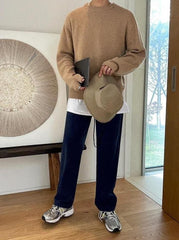 Relaxed Fit Waffle Trousers