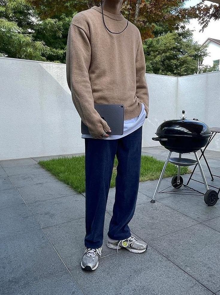 Relaxed Fit Waffle Trousers