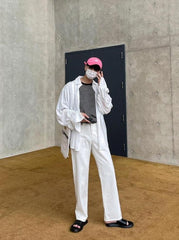 Relaxed Fit Washed Casual Pants