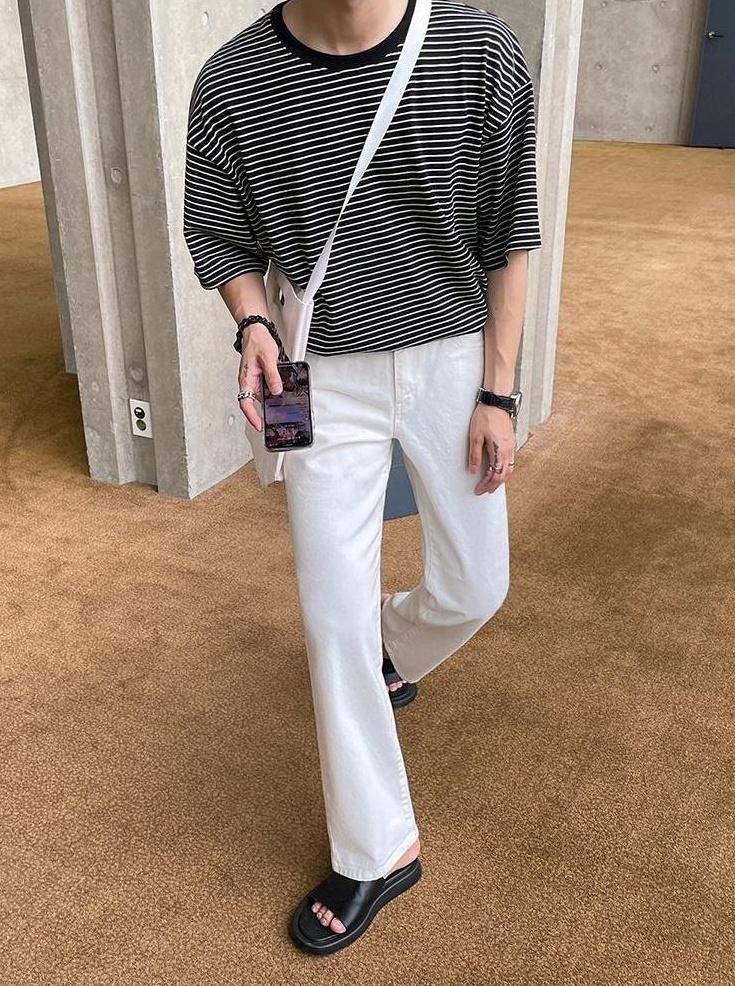 Relaxed Fit Washed Casual Pants