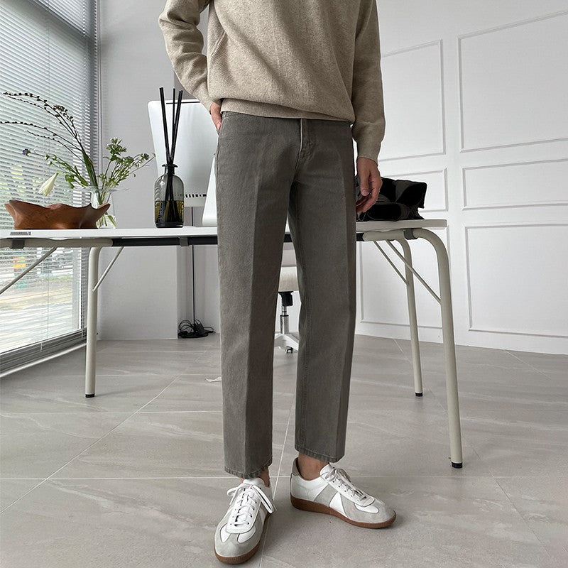 Relaxed Fit Washed Denim Trousers