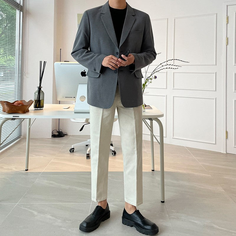 Relaxed Fit Washed Denim Trousers
