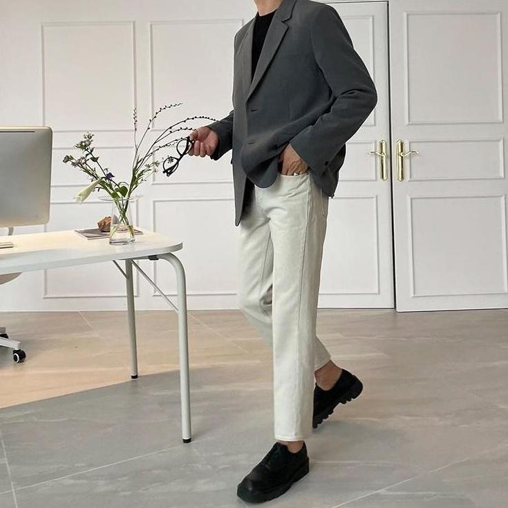 Relaxed Fit Washed Denim Trousers