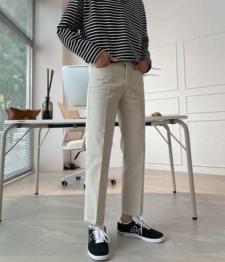 Relaxed Fit Washed Denim Trousers